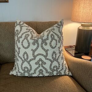 Pottery Barn Pillow Cover - TWO - French Knot Trellis Pillow Covers - 24x24